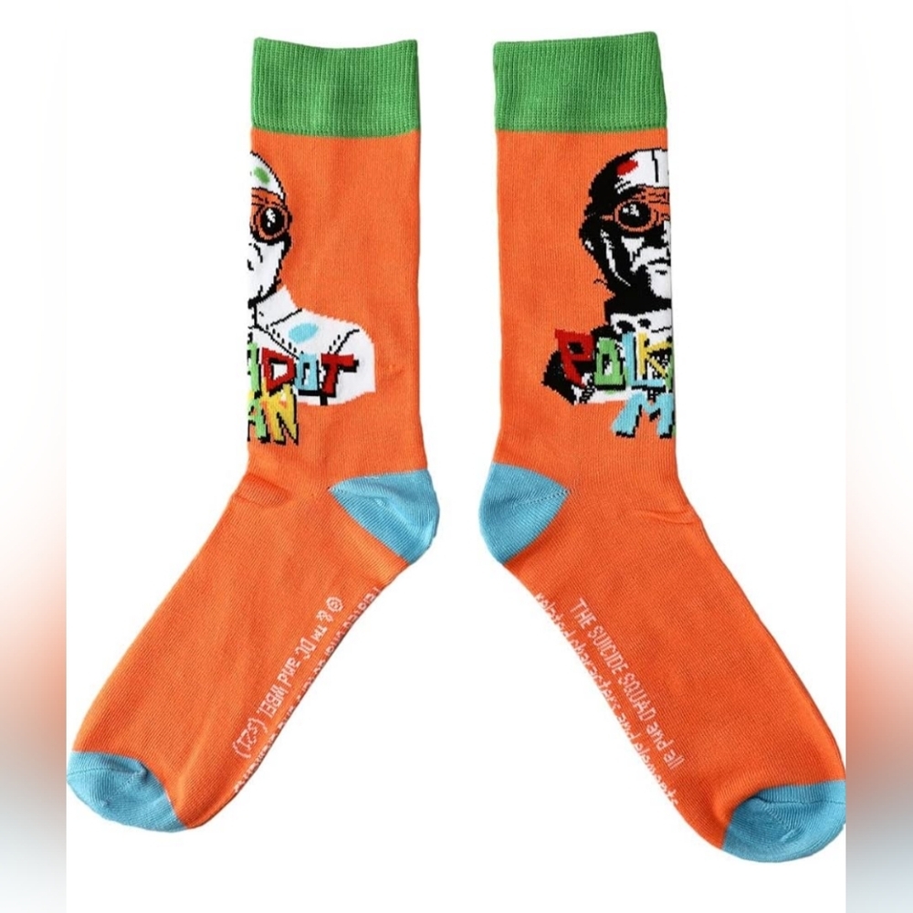 Suicide Squad DC Comics Crew Socks Size 8-13 Polka Dot Man Graphic NWOT Mens